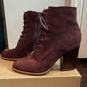 Kork-Ease Burgundy Lace-Up Bootie